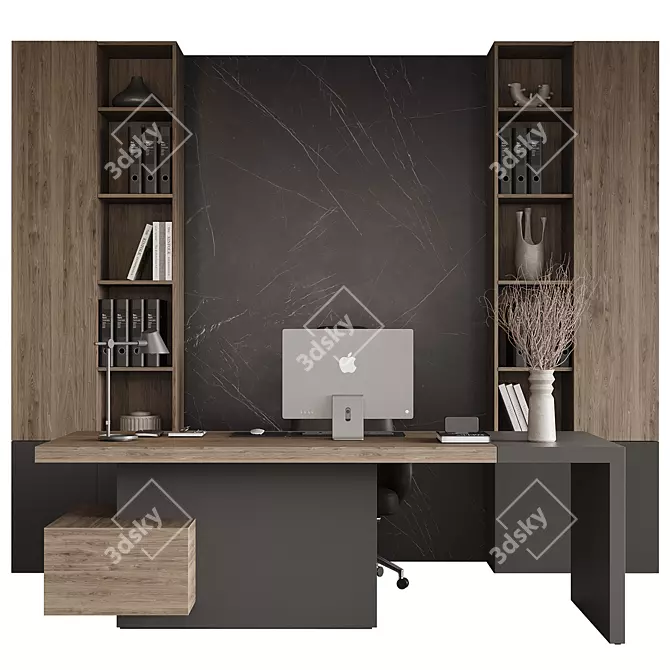  Executive Office Desk Set 002 3D model image 2