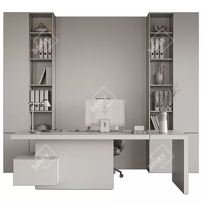  Executive Office Desk Set 002 3D model image 5