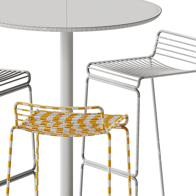 Scandinavian Style Cafe Set: Muuto Soft Table & Hay Hee Stool 3D model image 7