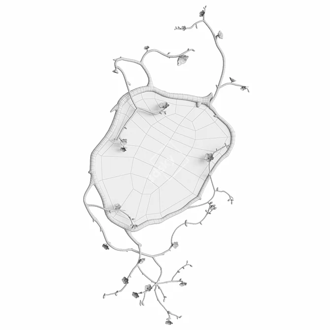 Cherry Blossom Branch Mirror 3D model image 5