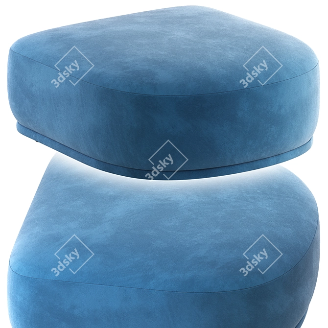 Fabro End Pouf - Latte Beige 3D model image 4
