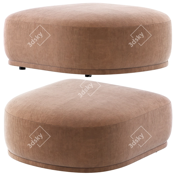 Fabro End Pouf - Latte Beige 3D model image 5