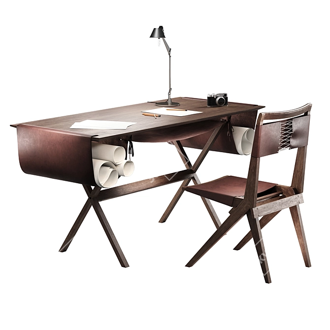 Modern Minimalist Oscar Giorgio Desk 3D model image 1