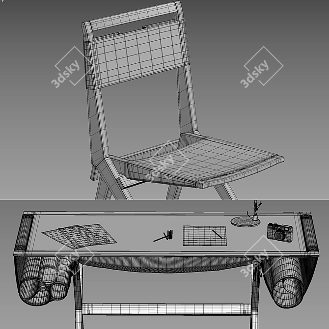 Modern Minimalist Oscar Giorgio Desk 3D model image 7