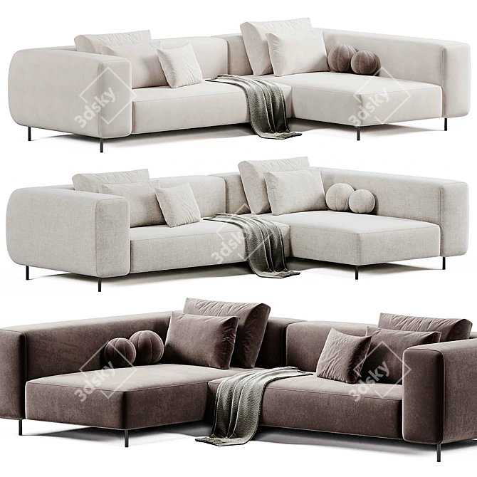 Brera Sectional Sofa by Former 3D model image 1