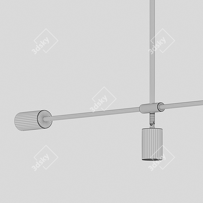 Elegant Brass Chandelier with LED 3D model image 2