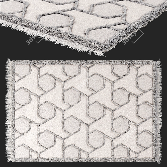 Designer Light Grey Carpet 230x160cm 3D model image 1