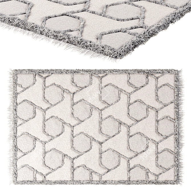 Designer Light Grey Carpet 230x160cm 3D model image 6