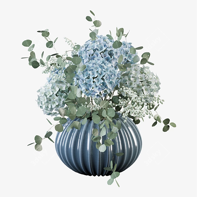 Hydrangea Bouquet 3D Model Set 3D model image 2