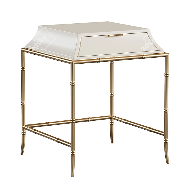 Elegant Ceylon Tall Nesting Table 3D model image 2