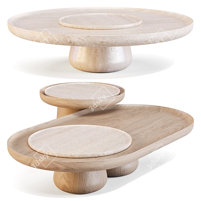Italian Elegance: Bold Coffee Tables 3D model image 2
