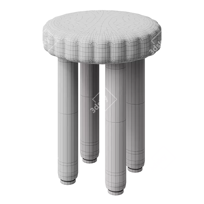 Artisanal Ceramic Stool Design 3D model image 3