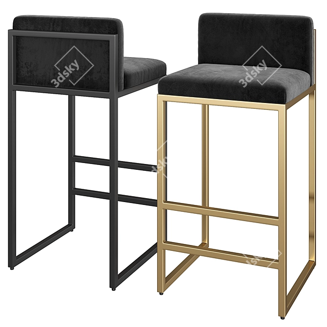 Modern Bar Stool Set, 6 Colors, 20,394 Polygons 3D model image 3