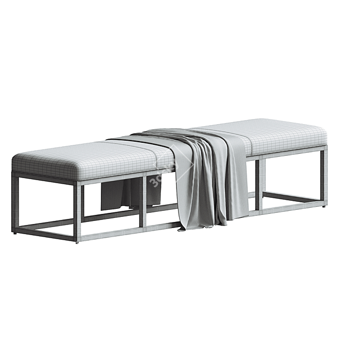 Modern Danner Entryway Bench 3D model image 3