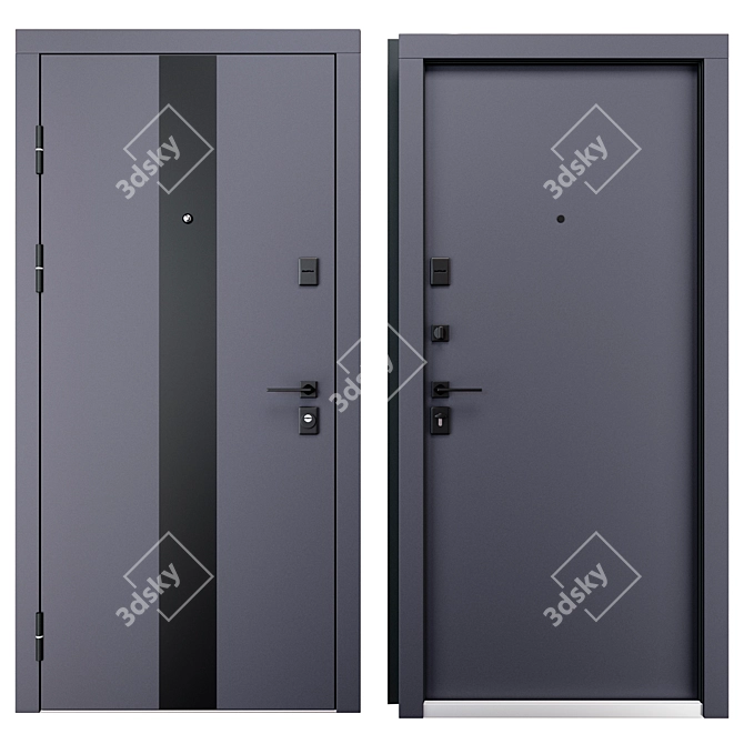 Modern Metal Entry Door Lampre-3 3D model image 3