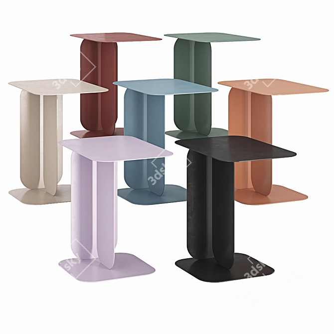 Multi-Colored Magazine Tables Set 3D model image 12