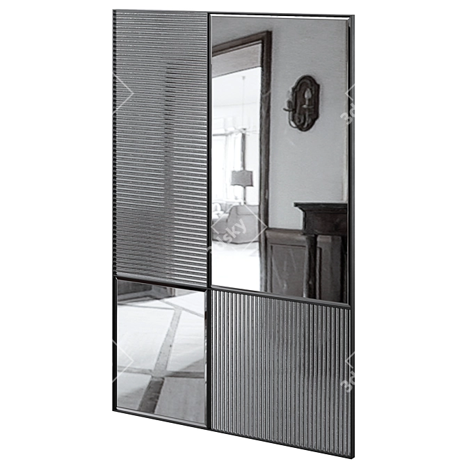 Modern Rectangular Wall Mirror Kit 3D model image 1