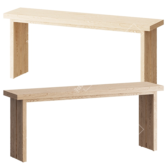 Sleek Modern Warby Console Table 3D model image 1