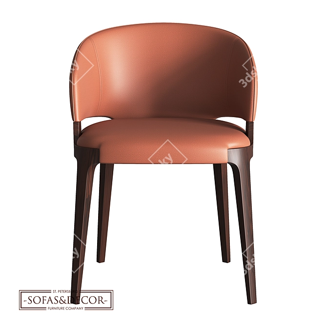 Customizable Leather Dining Chairs 3D model image 3