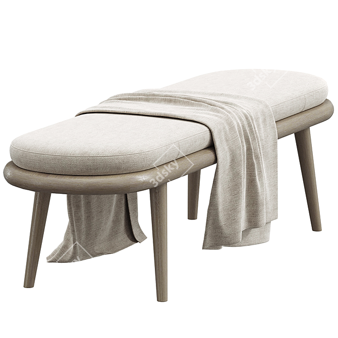Modern Patton Entryway Seating Bench 3D model image 2