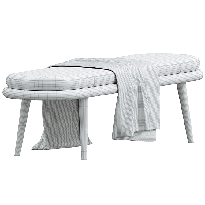 Modern Patton Entryway Seating Bench 3D model image 3