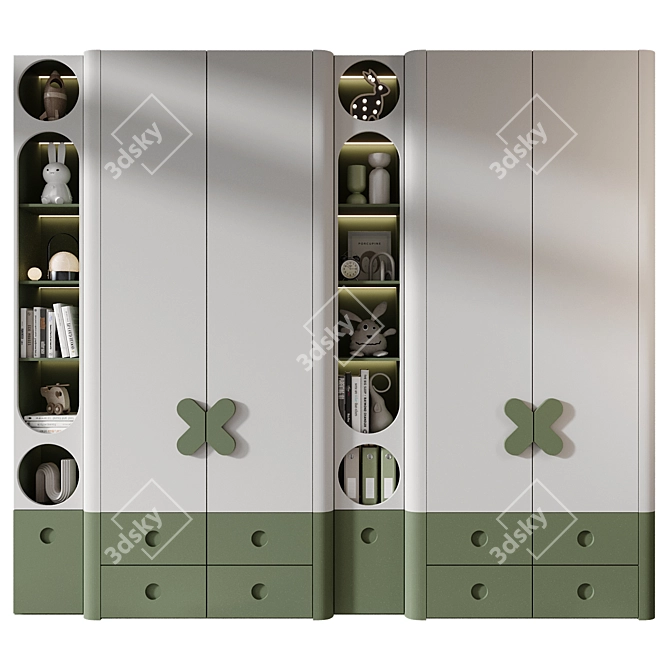 Custom Wardrobe Composition 783 3D model image 1