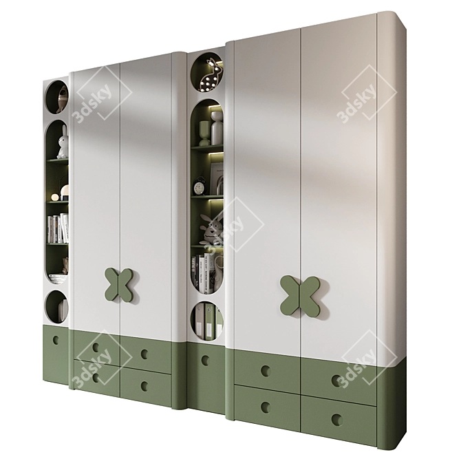 Custom Wardrobe Composition 783 3D model image 2