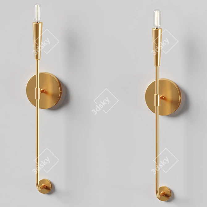 Modern Steel Wall Sconce Fixture 3D model image 2
