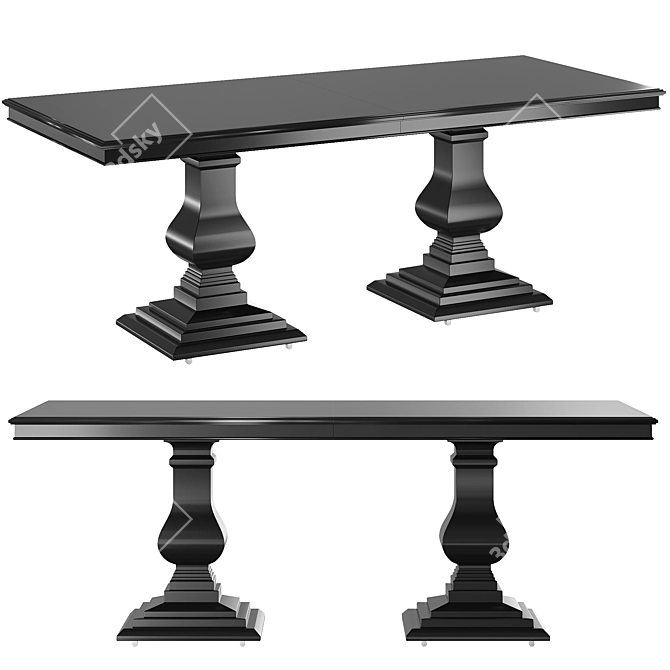 Classic Dining Table 210x90 cm 3D model image 1