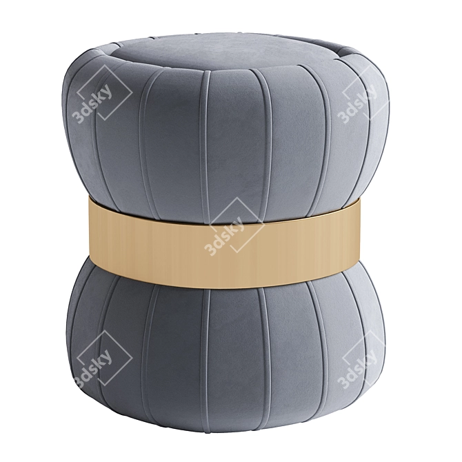 Modern Round Ottoman 3D Model 3D model image 3