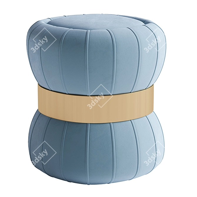 Modern Round Ottoman 3D Model 3D model image 4