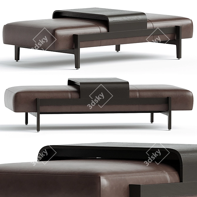 Fawkes Rectangular Ottoman: Modern Elegance 3D model image 1
