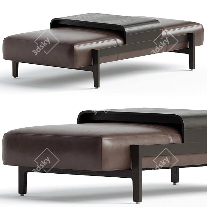 Fawkes Rectangular Ottoman: Modern Elegance 3D model image 2