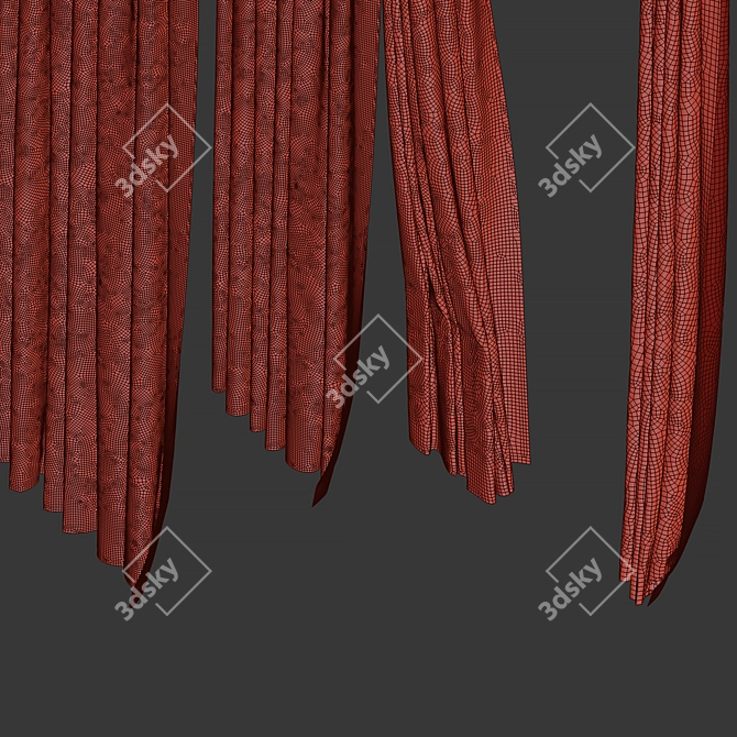 Bathroom Curtain with Ring Top 3D model image 2