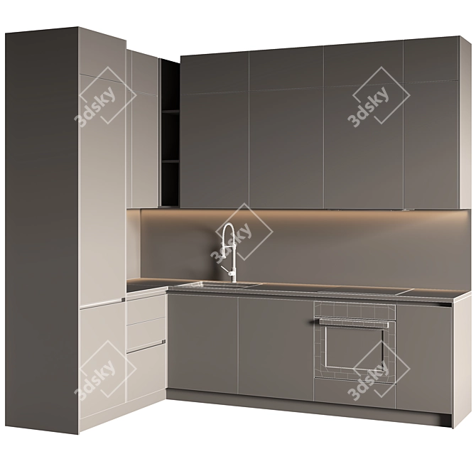 Modern Kitchen Design 2015 3D model image 7