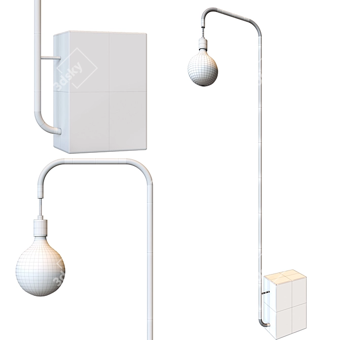 Elegant Marble Floor Lamp 3D model image 2