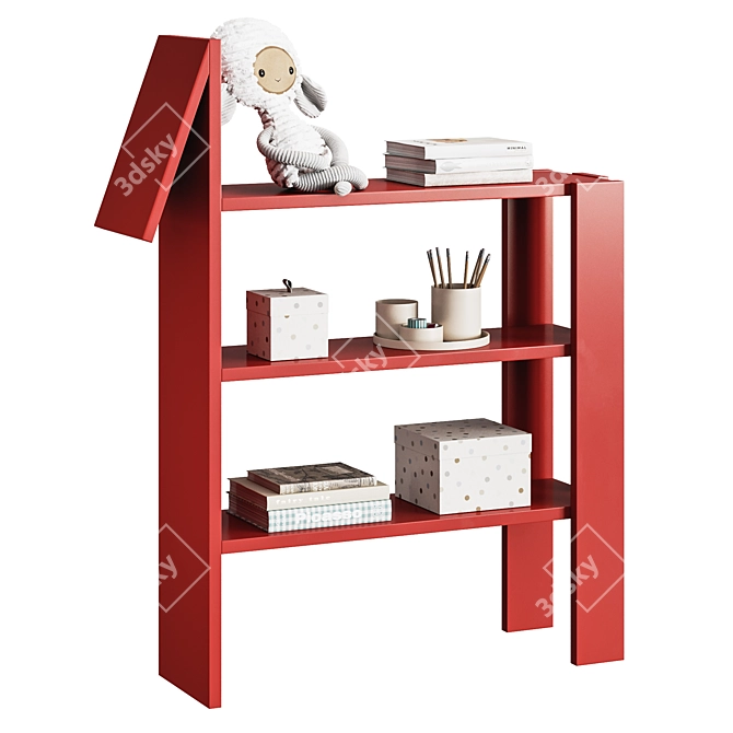 Minimalist Animal-Inspired Bookcase 3D model image 2