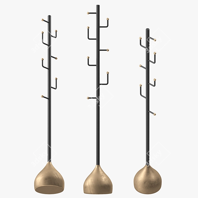 Bedroom Coat Rack Stand Model 3D model image 3