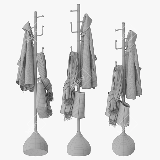 Bedroom Coat Rack Stand Model 3D model image 5