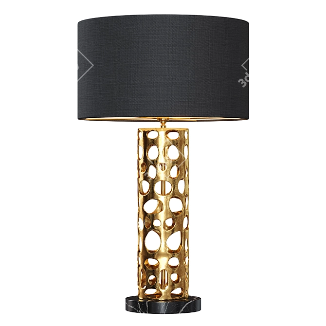 Vintage Brass Table Lamp Dix 3D model image 2