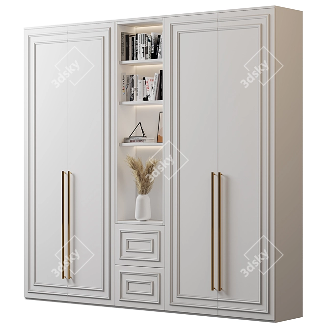 Customizable Wardrobe 128: High-End Render-Ready 3D model image 2