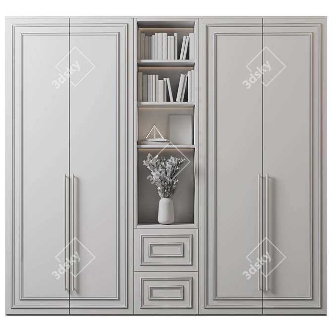 Customizable Wardrobe 128: High-End Render-Ready 3D model image 5
