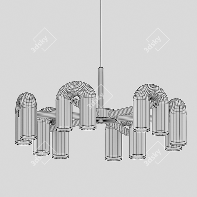 Kanti Loft Hanging Chandelier Set 3D model image 5