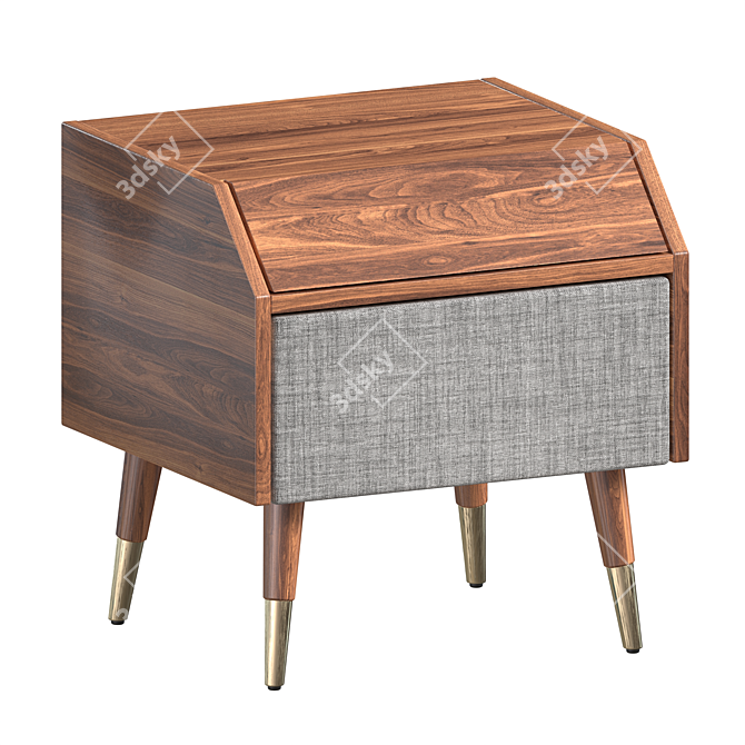 Sleek Modern Volta Night Stand 3D model image 1