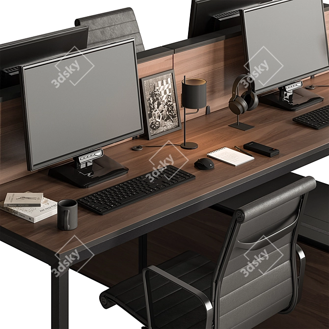Office Furniture Set 572 3D model image 3