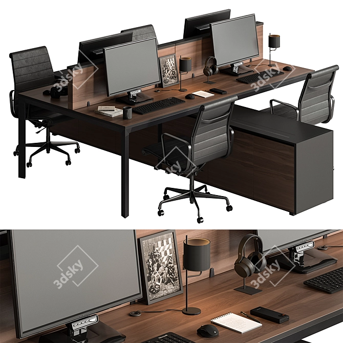 Office Furniture Set 572 3D model image 4