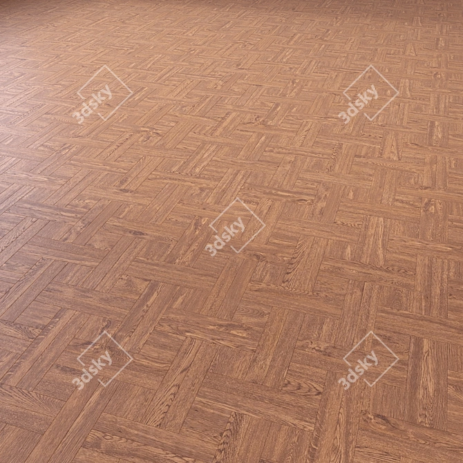 Wooden Floor 3D Model Kit 3D model image 3