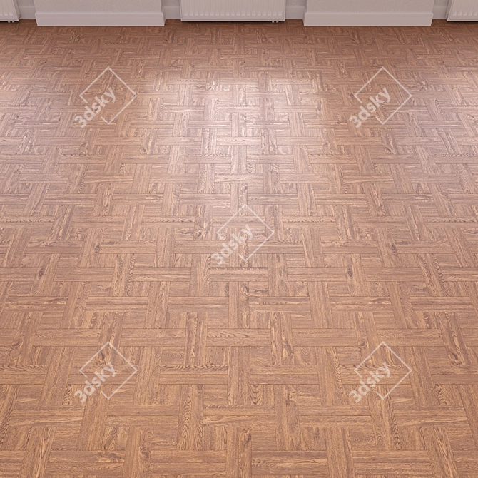 Wooden Floor 3D Model Kit 3D model image 5