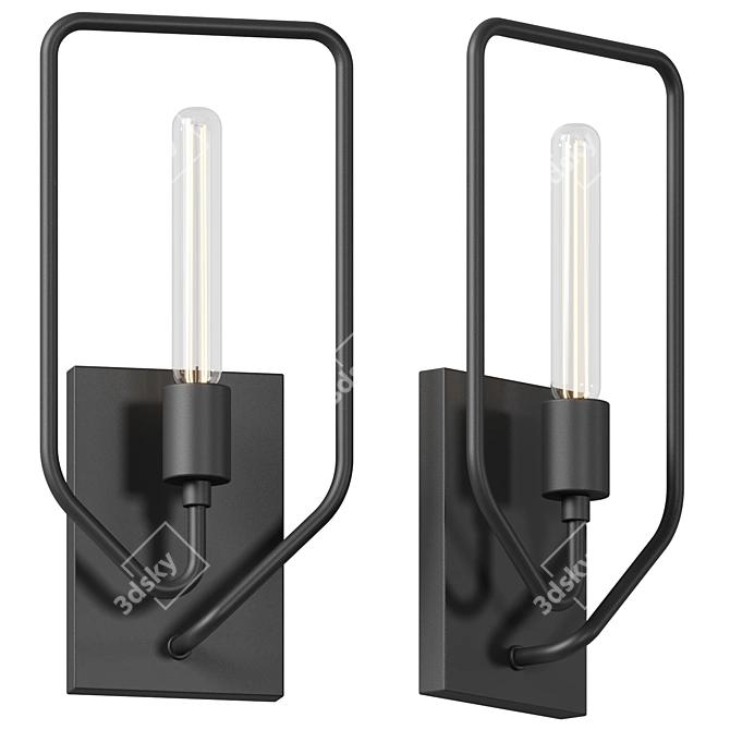 Sleek Paperclip-inspired Wall Sconce 3D model image 1