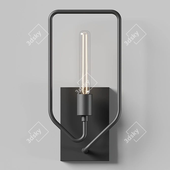 Sleek Paperclip-inspired Wall Sconce 3D model image 2